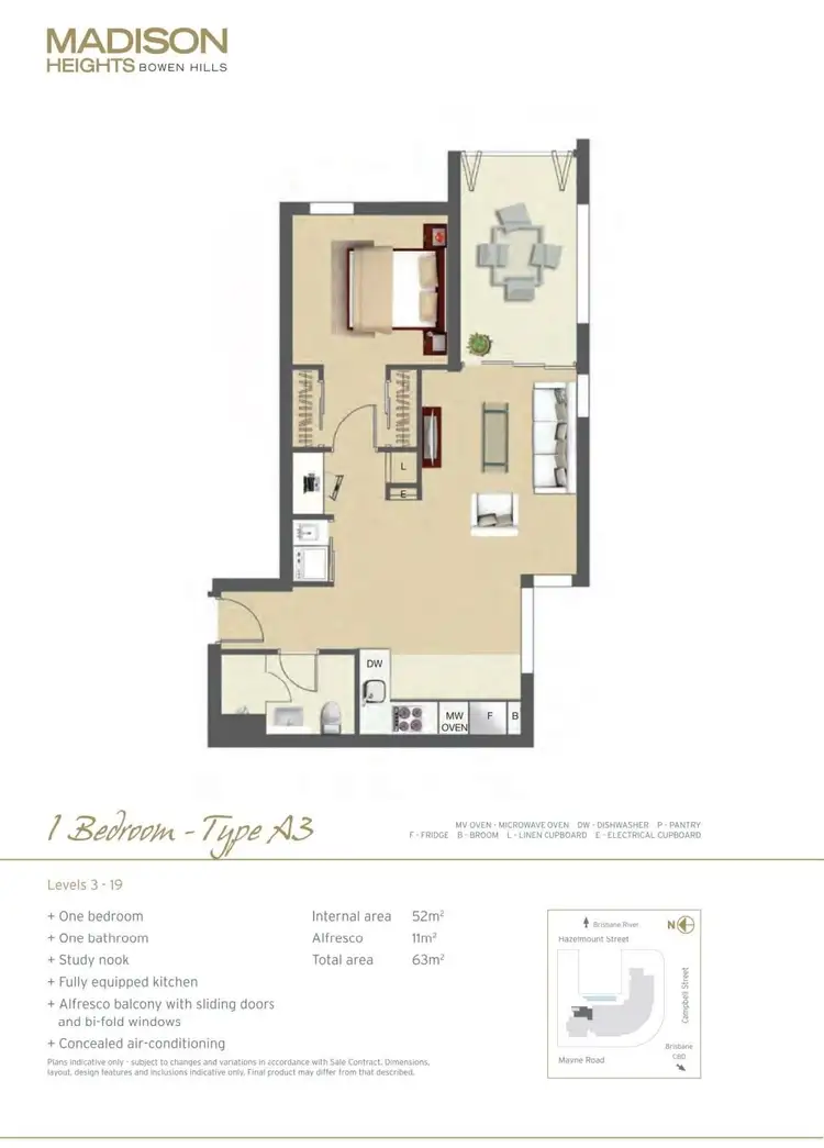 Floorplan of Homely apartment listing, 910/35 Campbell Street, Bowen Hills QLD 4006