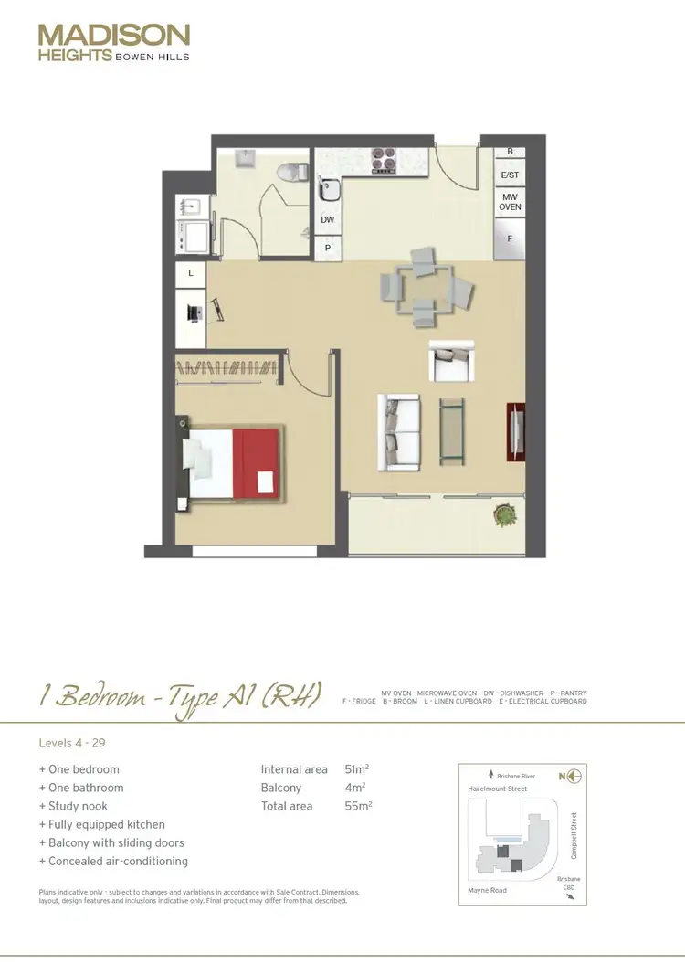 Floorplan of Homely apartment listing, 2507/35 Campbell Street, Bowen Hills QLD 4006