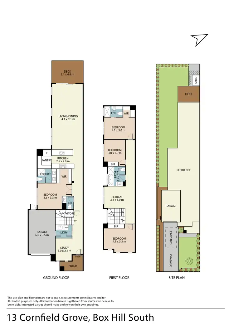 Floorplan of Homely townhouse listing, 13 Cornfield Grove, Box Hill South VIC 3128