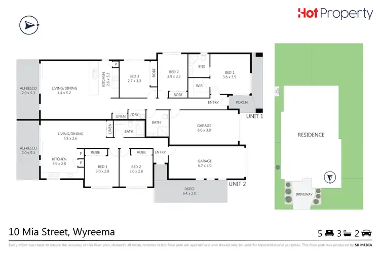 Floorplan of Homely semi-detached listing, 10 Mia Street, Wyreema QLD 4352