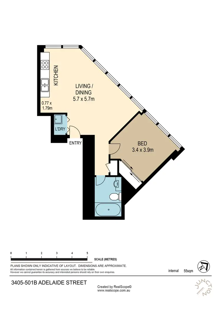 Floorplan of Homely unit listing, 3405/501B Adelaide Street, Brisbane City QLD 4000