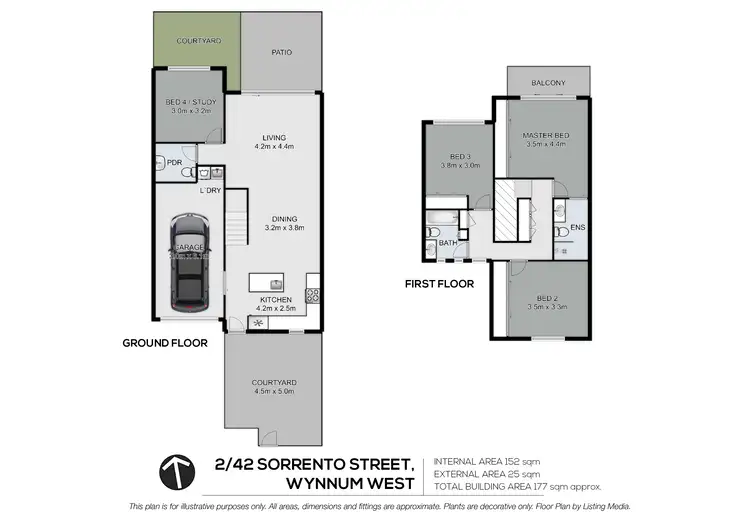Floorplan of Homely townhouse listing, 2/42 Sorrento Street, Wynnum West QLD 4178