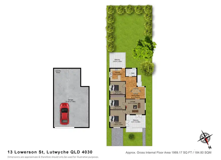 Floorplan of Homely house listing, 13 Lowerson Street, Lutwyche QLD 4030