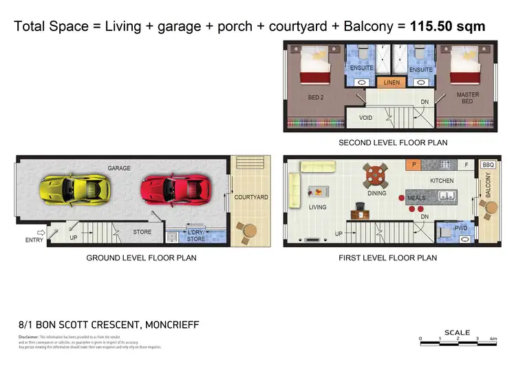 Floorplan of Homely townhouse listing, 8/1 Bon Scott Crescent, Moncrieff ACT 2914