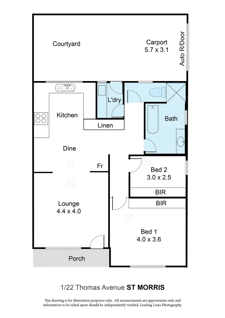 Floorplan of Homely unit listing, 1/22 Thomas Avenue, St Morris SA 5068