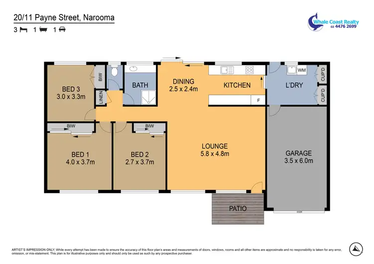 Floorplan of Homely villa listing, 20/11 Payne Street, Narooma NSW 2546