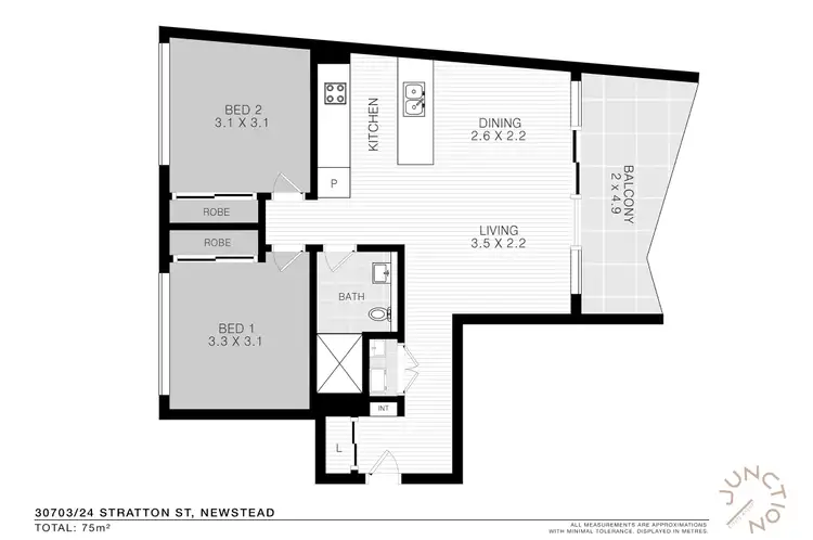 Floorplan of Homely unit listing, 30703/24 Stratton Street, Newstead QLD 4006