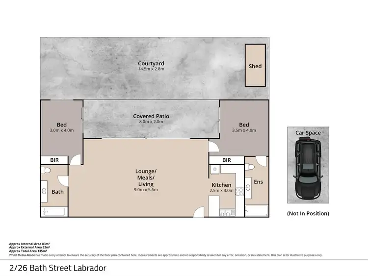 Floorplan of Homely unit listing, 2/26 Bath Street, Labrador QLD 4215