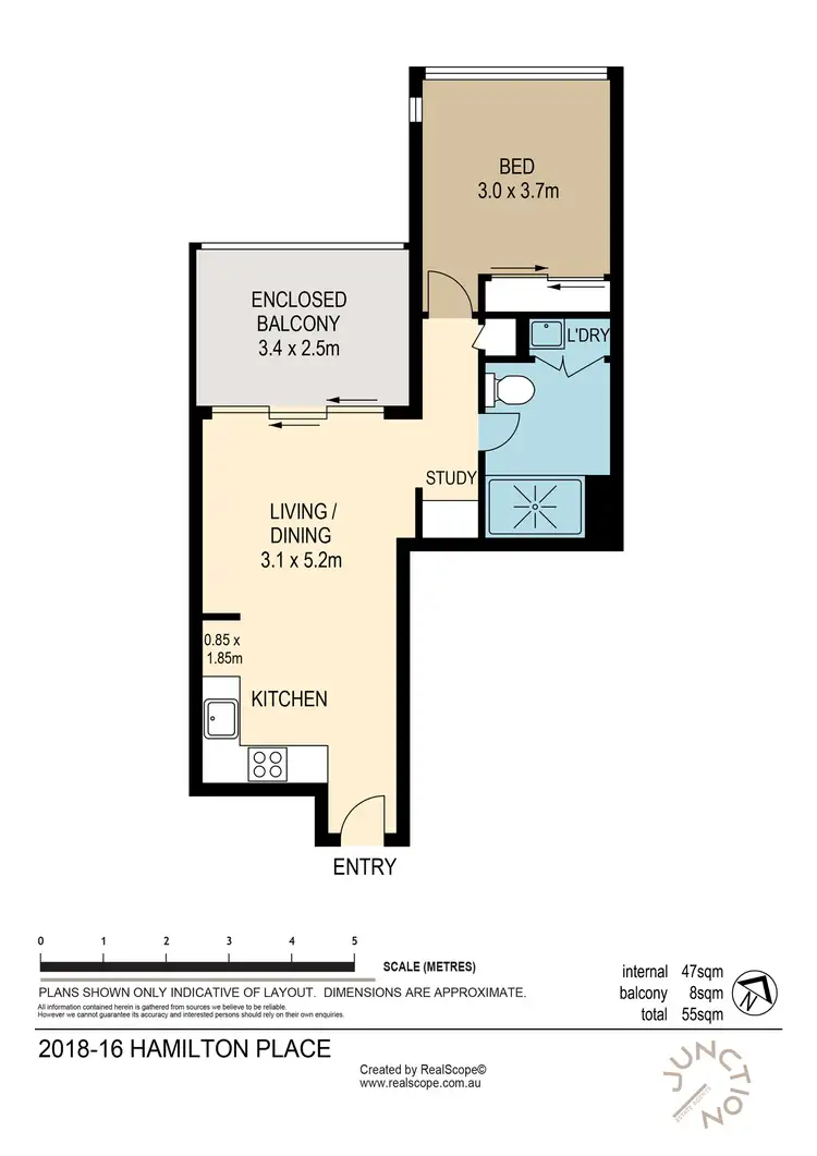 Floorplan of Homely unit listing, 2018/16 Hamilton Place, Bowen Hills QLD 4006