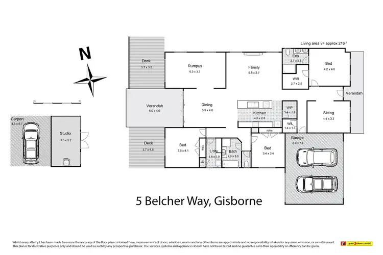 Floorplan of Homely house listing, 5 Belcher Way, Gisborne VIC 3437