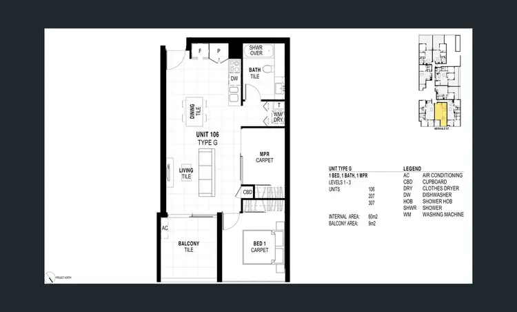 Floorplan of Homely apartment listing, 106/14 Merivale Street, South Brisbane QLD 4101