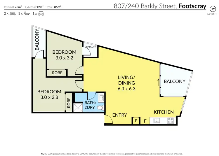 Floorplan of Homely apartment listing, 807/240 Barkly Street, Footscray VIC 3011