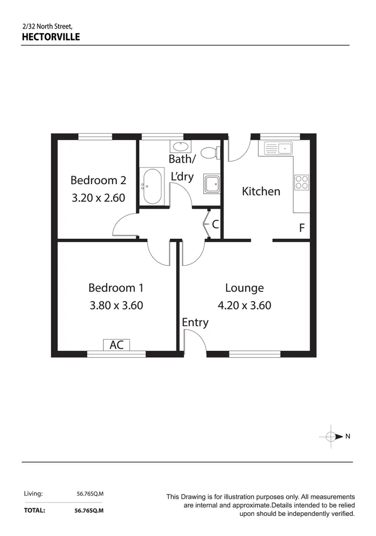 Floorplan of Homely unit listing, Unit 3- 32 North St Hectorville, Hectorville SA 5073