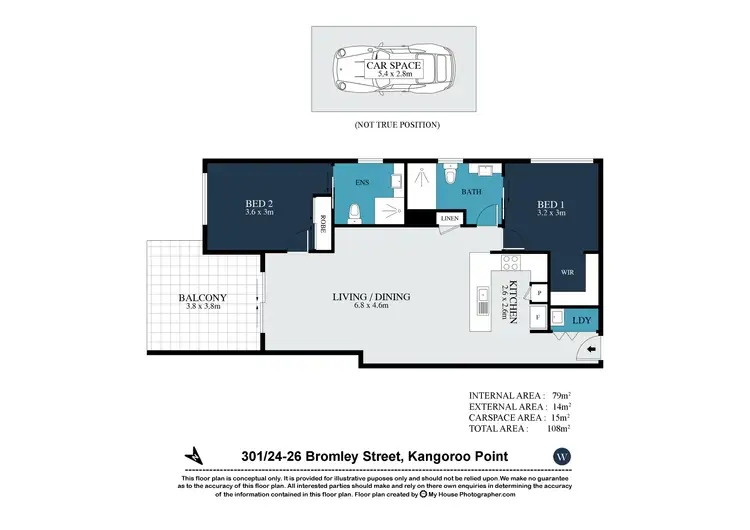 Floorplan of Homely unit listing, 301/24 Bromley Street, Kangaroo Point QLD 4169