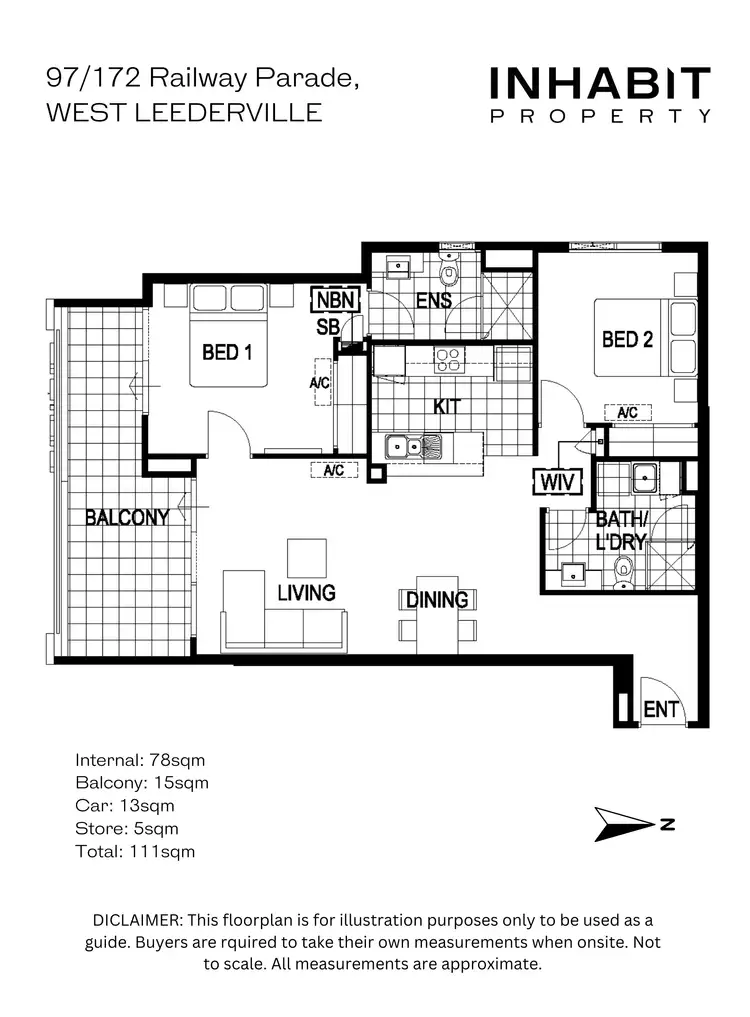 Floorplan of Homely apartment listing, 97/172 Railway Parade, West Leederville WA 6007