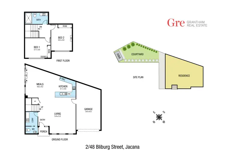 Floorplan of Homely townhouse listing, 2/48 Bliburg Street, Jacana VIC 3047