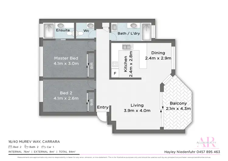 Floorplan of Homely unit listing, 16/40 Murev Way, Carrara QLD 4211