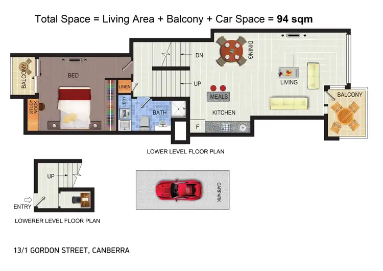 Floorplan of Homely apartment listing, 13/1 Gordon Street, Canberra ACT 2601