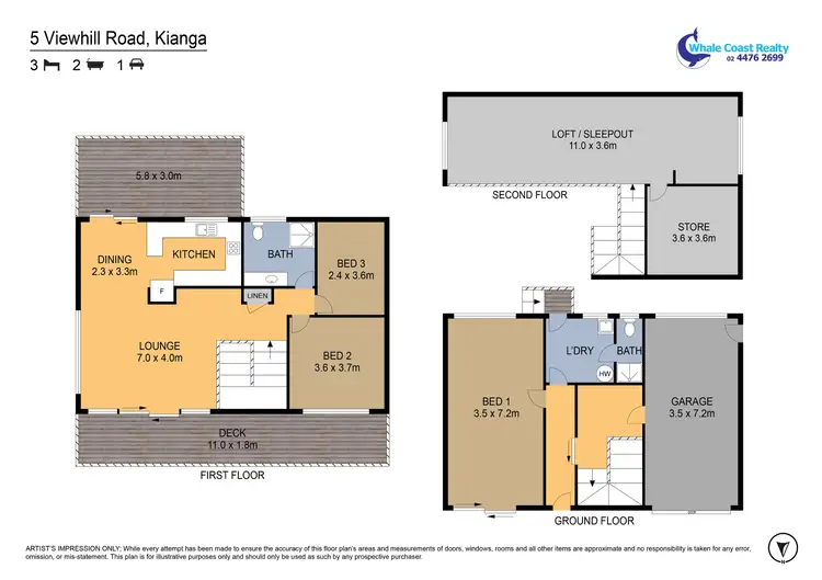 Floorplan of Homely house listing, 5 VIEWHILL ROAD, Kianga NSW 2546