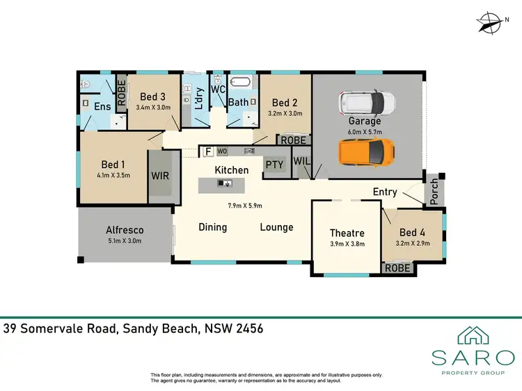 Floorplan of Homely house listing, 39 Somervale Road, Sandy Beach NSW 2456