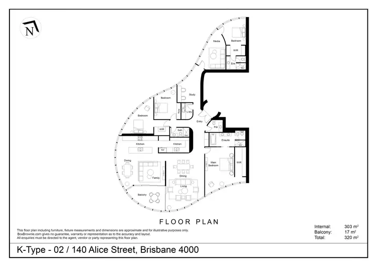 Floorplan of Homely apartment listing, 3501/140 Alice Street, Brisbane City QLD 4000