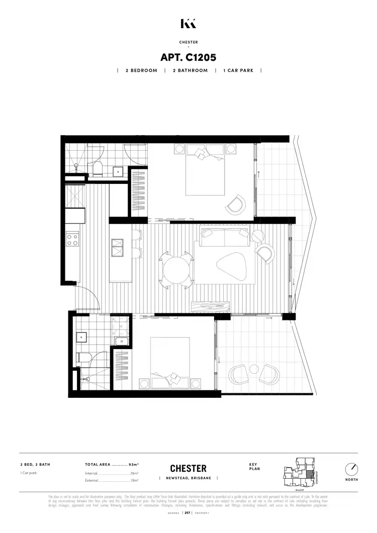 Floorplan of Homely unit listing, 1205/7 Chester Street, Newstead QLD 4006