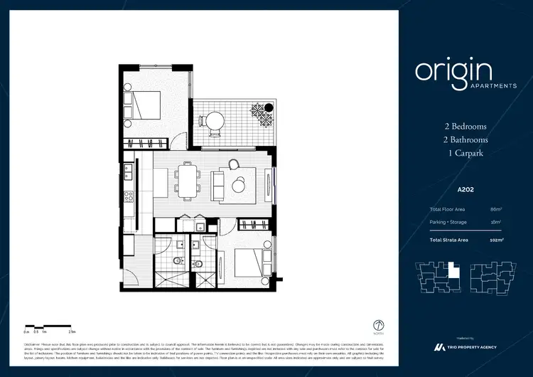 Floorplan of Homely apartment listing, 2Bed/1A Crandon Road, Epping NSW 2121