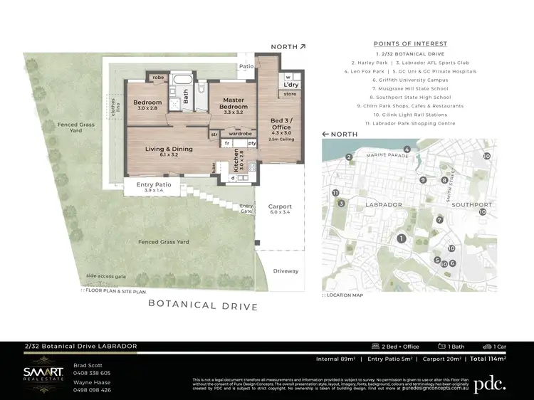 Floorplan of Homely semi-detached listing, 2/32 Botanical Drive, Labrador QLD 4215