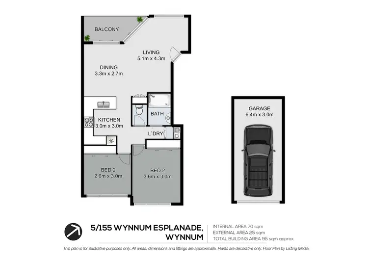 Floorplan of Homely unit listing, 5/155 Wynnum Esplanade, Wynnum QLD 4178