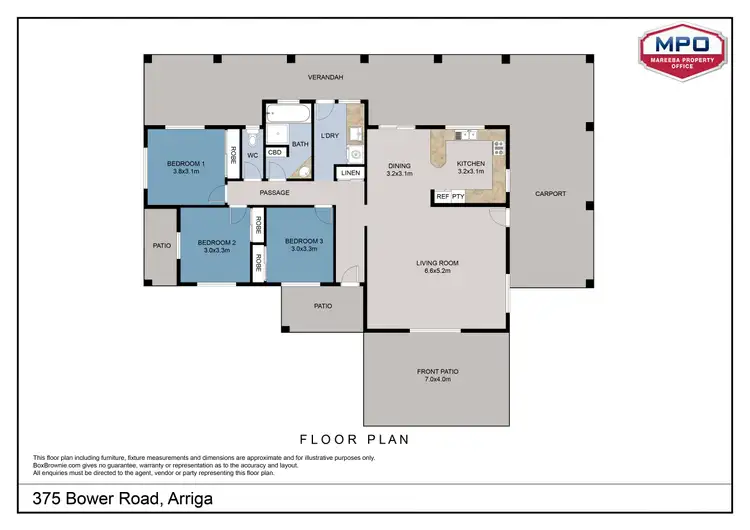 Floorplan of Homely rural property listing, 375 Bower Road, Arriga QLD 4880