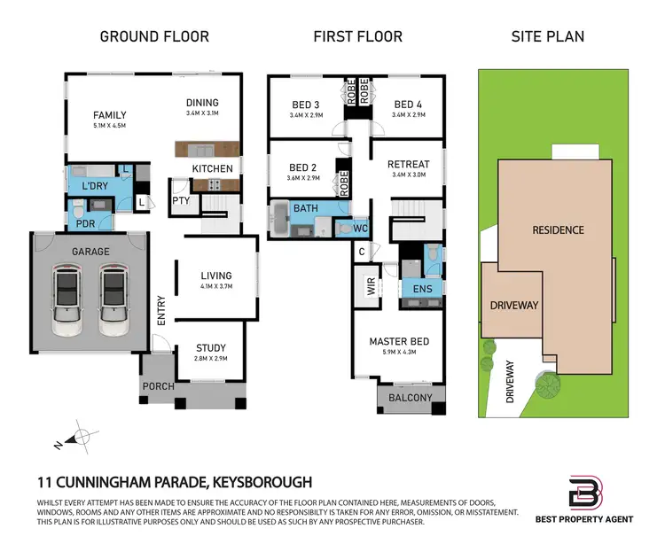Floorplan of Homely house listing, 11 Cunningham Parade, Keysborough VIC 3173