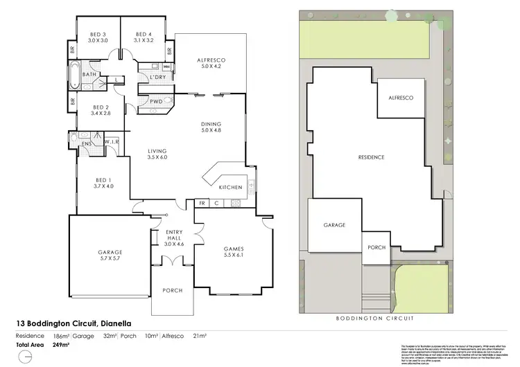 Floorplan of Homely house listing, 13 Boddington Circuit, Dianella WA 6059