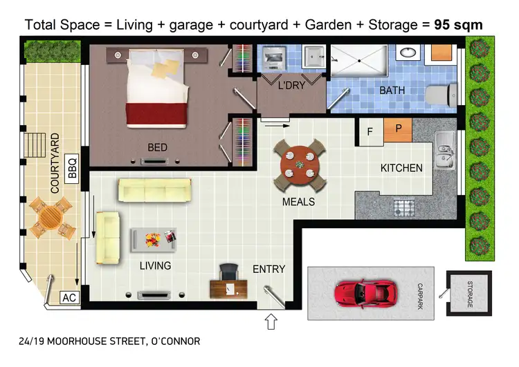 Floorplan of Homely apartment listing, 24/19 Moorhouse Street, O'connor ACT 2602