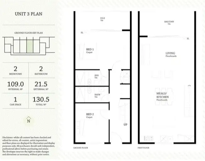 Floorplan of Homely townhouse listing, 3/47 Wheeler Street, Ormond VIC 3204