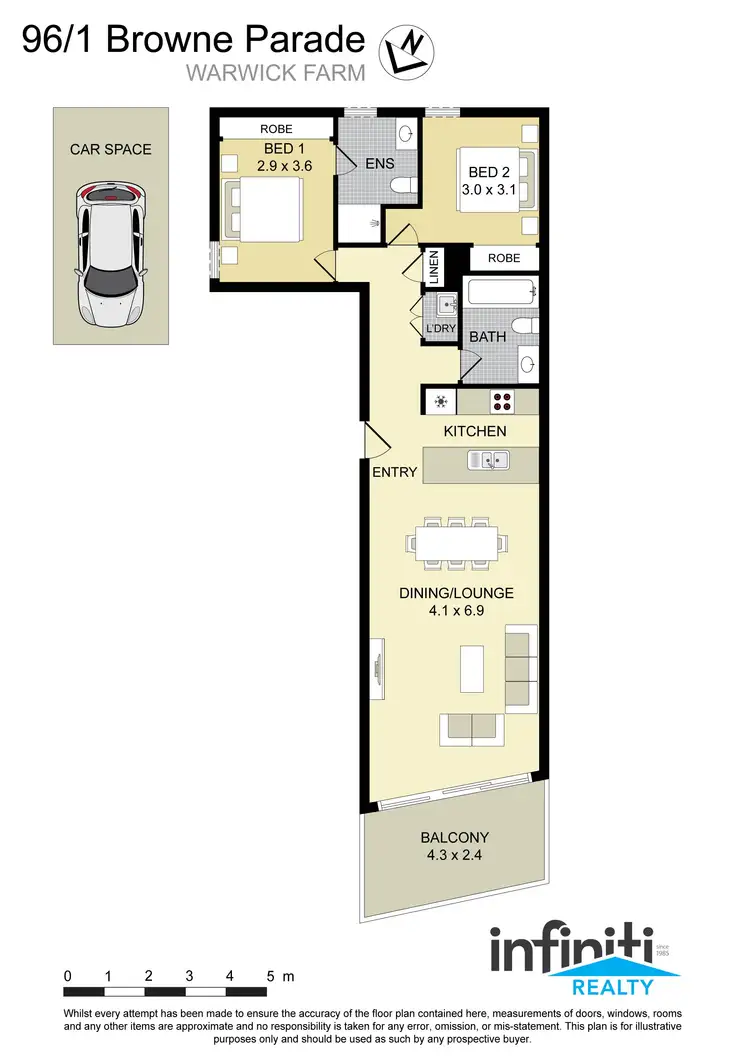 Floorplan of Homely apartment listing, 96/1 Browne Parade, Warwick Farm NSW 2170