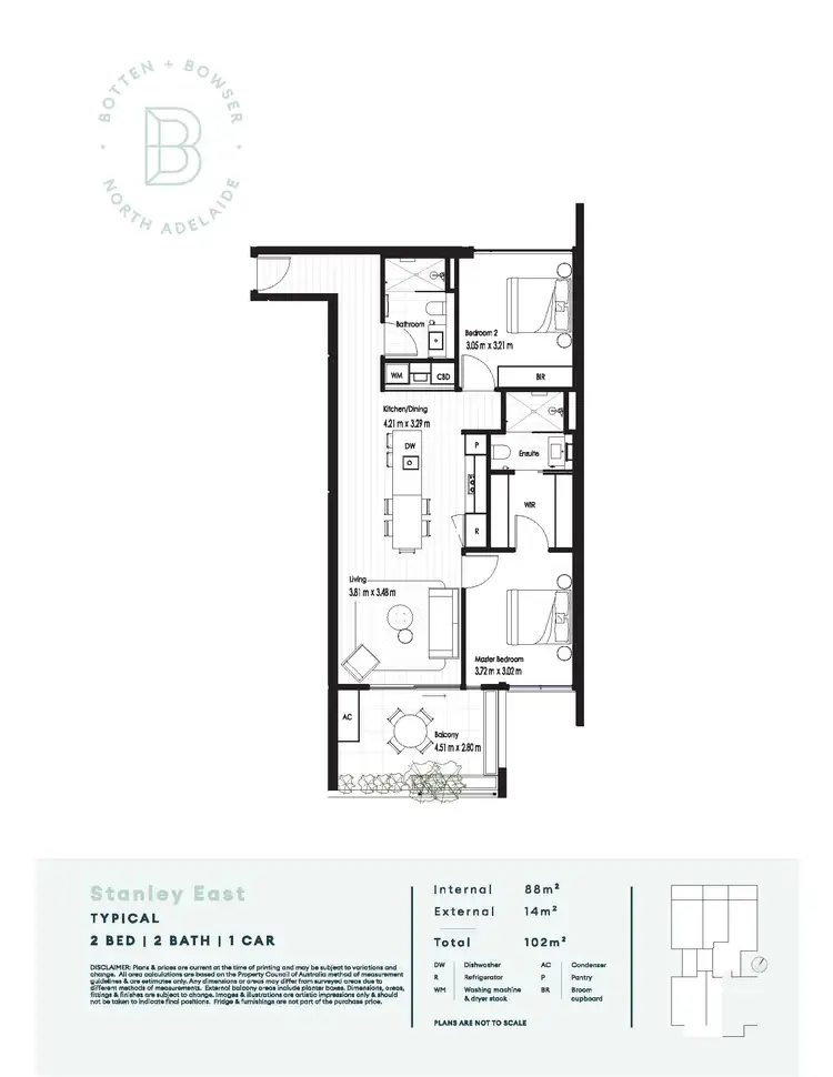 Floorplan of Homely apartment listing, level 3, 304/69 Melbourne Street, North Adelaide SA 5006