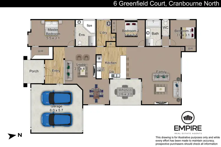 Floorplan of Homely house listing, 6 Greenfield Court, Cranbourne North VIC 3977