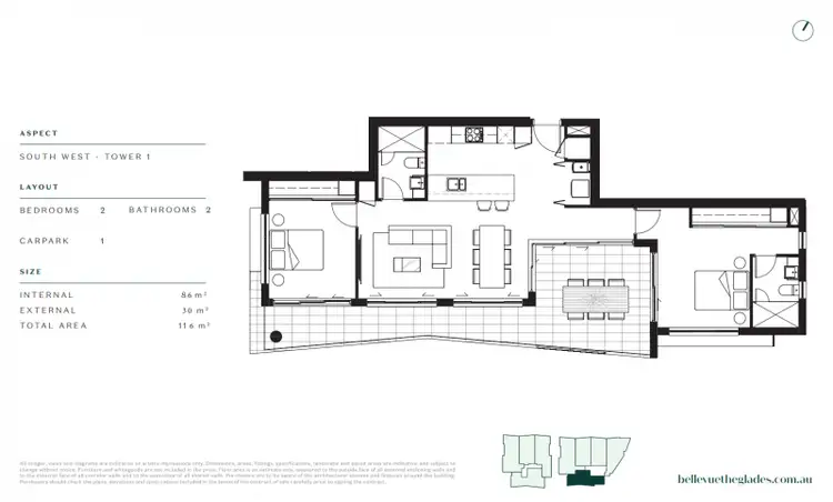 Floorplan of Homely apartment listing, 205/601 Glades Drive, Robina QLD 4226
