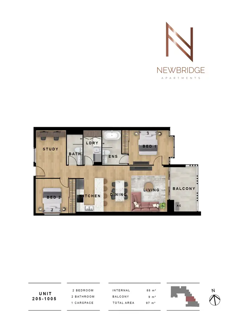 Floorplan of Homely apartment listing, 705/20 Bridge Street, Lidcombe NSW 2141