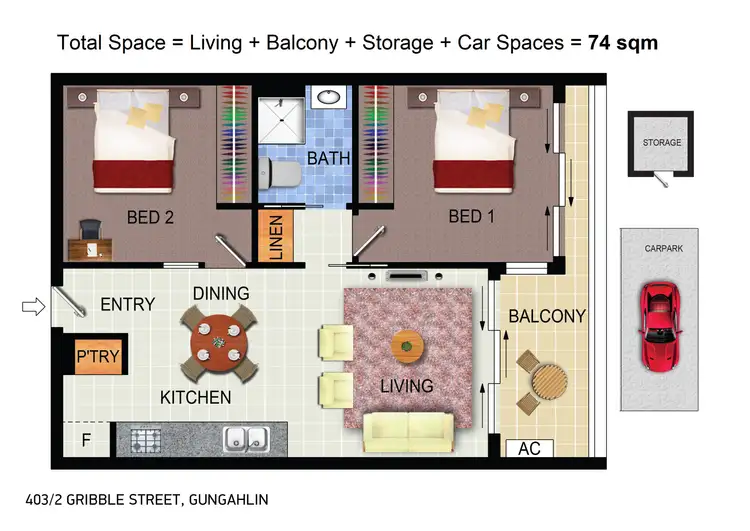 Floorplan of Homely apartment listing, 403/2 Gribble Street, Gungahlin ACT 2912