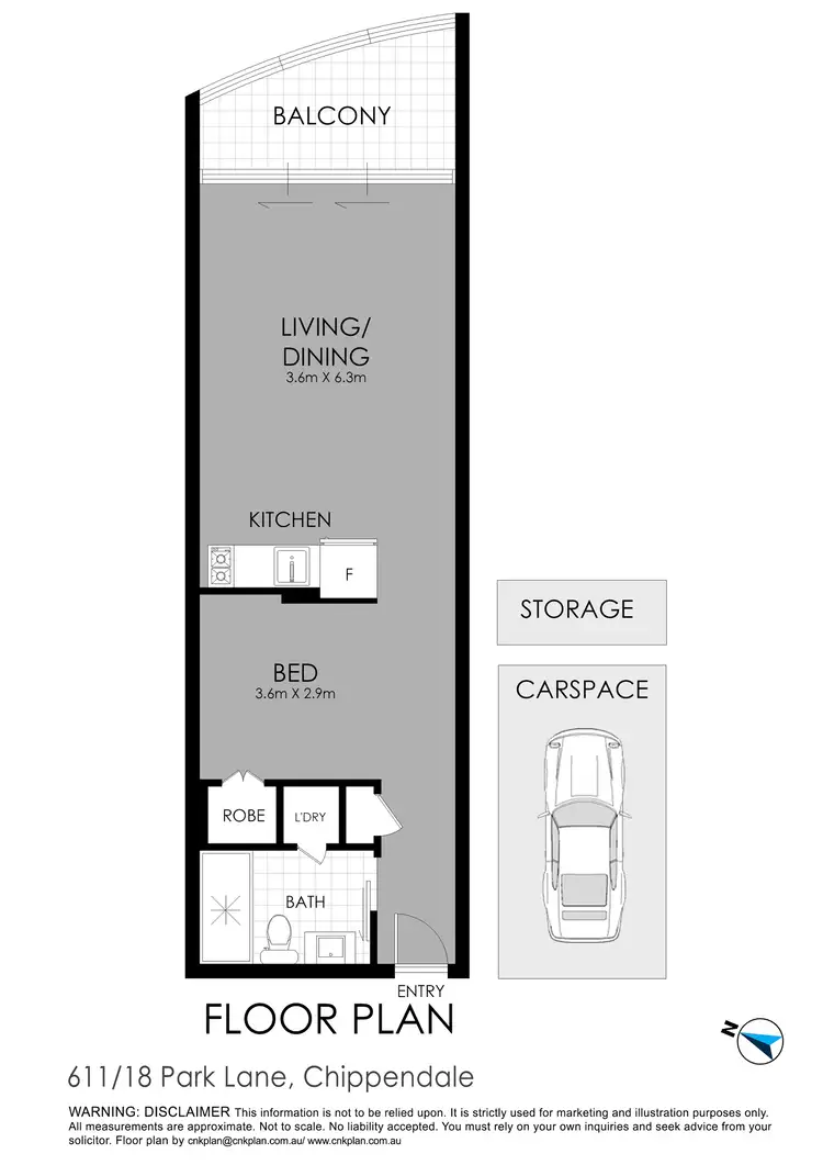 Floorplan of Homely apartment listing, 611/18 Park Lane, Chippendale NSW 2008
