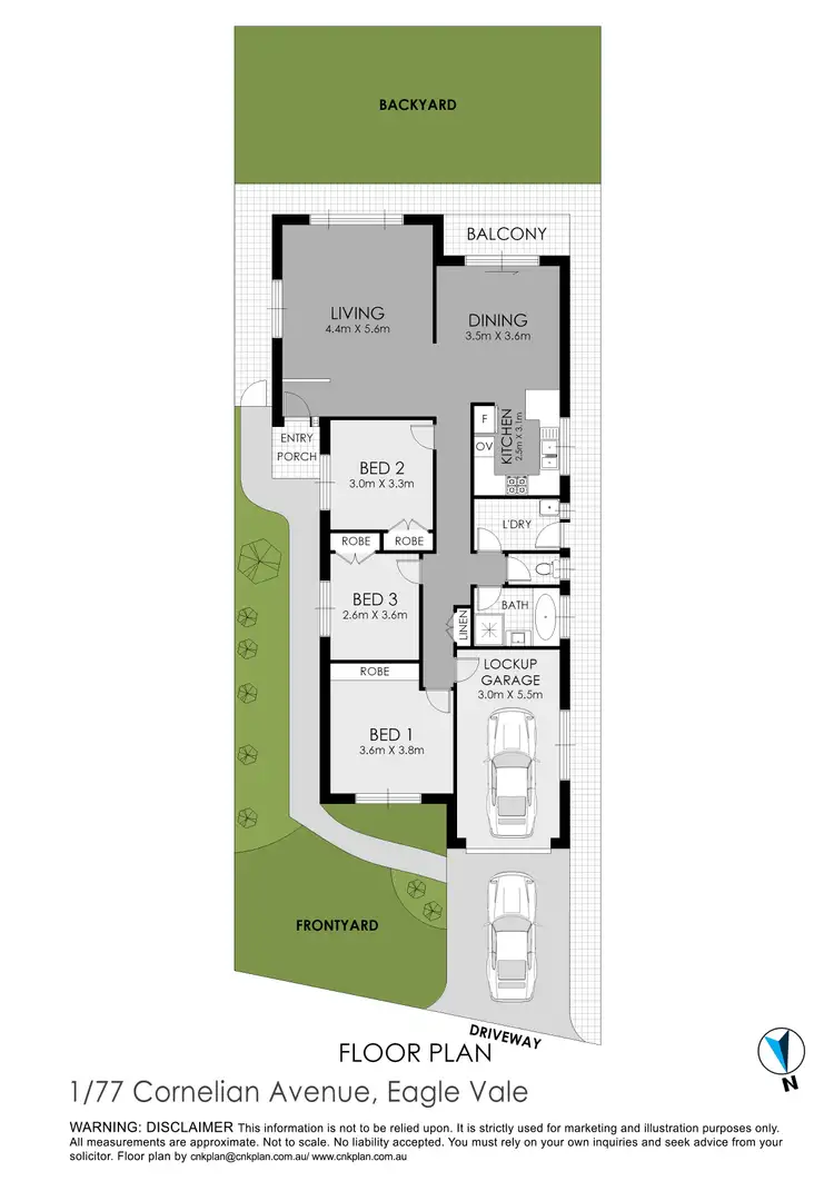 Floorplan of Homely townhouse listing, 1/77 Cornelian Avenue, Eagle Vale NSW 2558