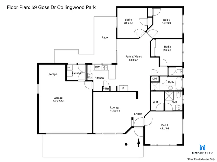 Floorplan of Homely house listing, 59 Goss Drive, Collingwood Park QLD 4301