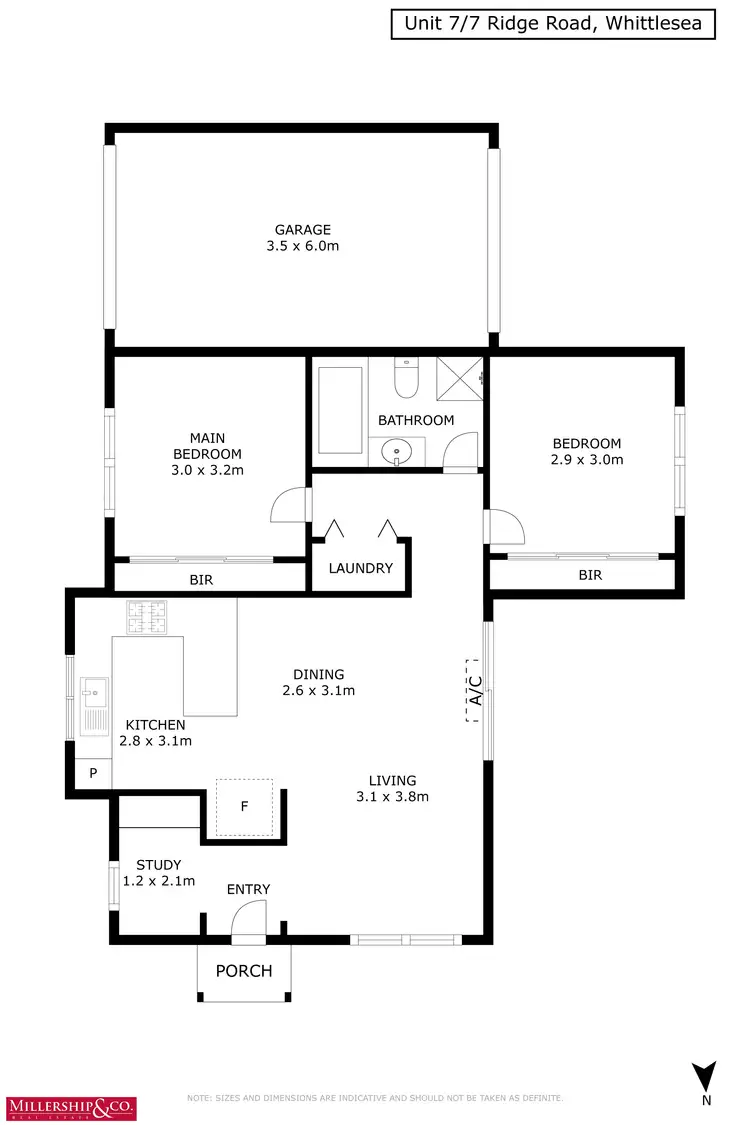 Floorplan of Homely unit listing, 7/7 Ridge Road, Whittlesea VIC 3757