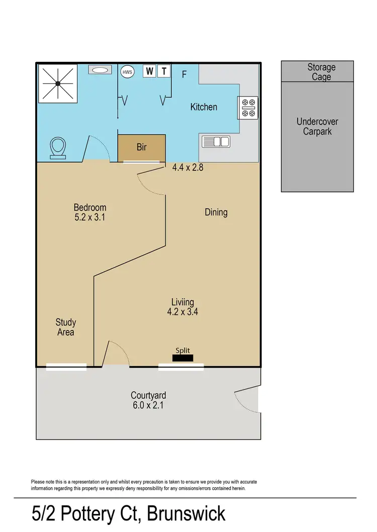 Floorplan of Homely townhouse listing, 5/2 Pottery Court, Brunswick VIC 3056