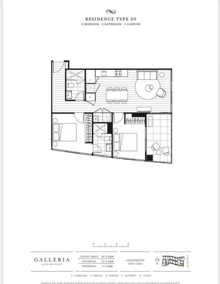 Floorplan of Homely apartment listing, 1005/52-54 O'sullivan Rd, Glen Waverley VIC 3150
