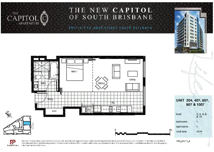 Floorplan of Homely apartment listing, 607/35 Peel Street, South Brisbane QLD 4101