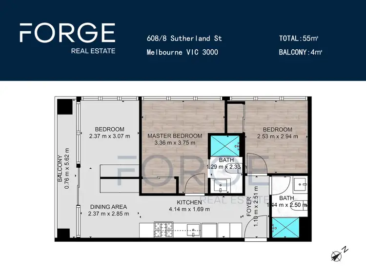 Floorplan of Homely apartment listing, 608/8 Sutherland Street, Melbourne VIC 3000