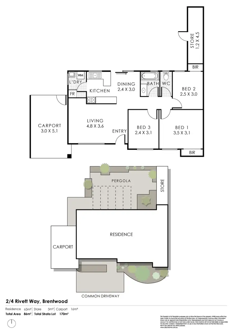 Floorplan of Homely villa listing, 2/4 Rivett Way, Brentwood WA 6153