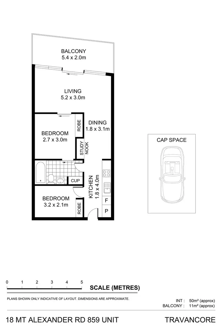 Floorplan of Homely apartment listing, 859/18 Mount Alexander Road, Travancore VIC 3032